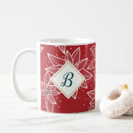 Red Poinsettia Weihnachtsfeiertage Erste Tasse