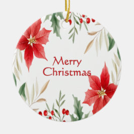 Red Poinsettia Weihnachtsfeiertage Ornament