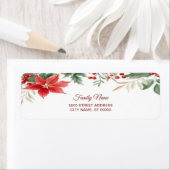 Red Poinsettia Weihnachtsfeiertage Rücksendeadress (Insitu)