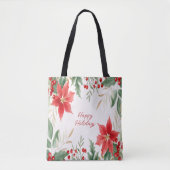 Red Poinsettia Weihnachtsferien Tote Tasche (Vorderseite)