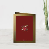 Red Poinsettia Weihnachtsfest Botanische Winter-Pf Karte (Rückseite)