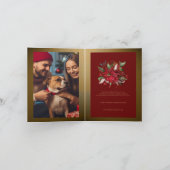 Red Poinsettia Weihnachtsfest Botanische Winter-Pf Karte (Innenseite)