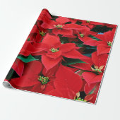 Red Poinsettia Weihnachtsgeschenk Wrapping Paper Geschenkpapier (Ungerollt)