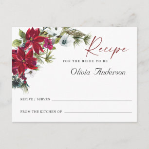 Red Poinsettia Weihnachtskarte Brautparty Rezept K Postkarte