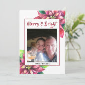 Red Poinsettia Weihnachtskarte Feiertagskarte (Stehend Vorderseite)