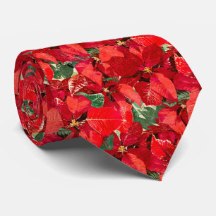 Red Poinsettia Weihnachtsmuster Krawatte