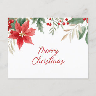 Red Poinsettia Weihnachtsweihnachtskarte Postkarte