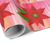 Red Poinsettia Weihnachtswrap Paper Geschenkpapier (Rolleneckpunkt)