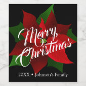 Red Poinsettia Weinetikett (Einzelnes Label)