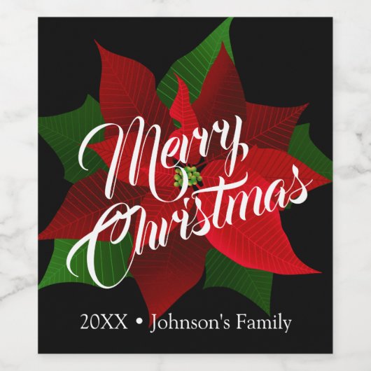 Red Poinsettia Weinetikett (Einzelnes Label)