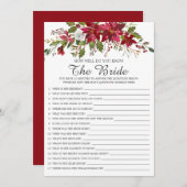 Red Poinsettia wie gut kennen Sie das Bride-Spiel Einladung (Vorne/Hinten)