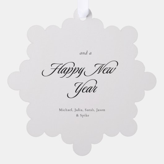 Red Poinsettia Winter Botanicals Frohe Weihnachten Ornament Karte (Rückseite)