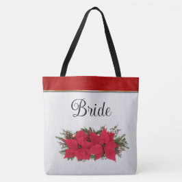 Red Poinsettia Winter Wedding Tasche