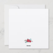 Red Poinsettia Wreath Feiertagskarte (Rückseite)