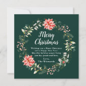 Red Poinsettia Wreath Frohe Weihnachten (Vorderseite)