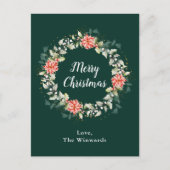 Red Poinsettia Wreath Frohe Weihnachten (Vorderseite)