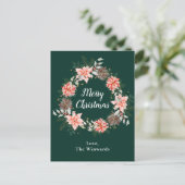 Red Poinsettia Wreath Frohe Weihnachten (Stehend Vorderseite)