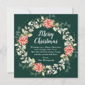 Red Poinsettia Wreath Frohe Weihnachten (Vorderseite)
