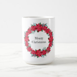 Red Poinsettia Wreath Kaffeetasse
