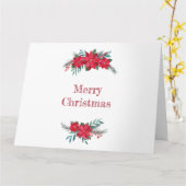 Red Poinsettia Wreath Karte (Gelbe Blume)