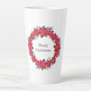 Red Poinsettia Wreath Milchtasse