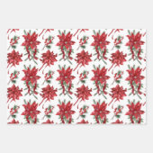Red Poinsettias and Bows Geschenkpapier Set (Vorderseite 3)