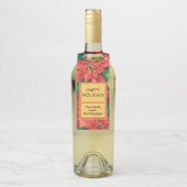 Red Poinsettias Christmas Floral Flaschenanhänger (Auf Flasche)