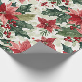 Red Poinsettias Christmas Geschenkpapier (Ecke)