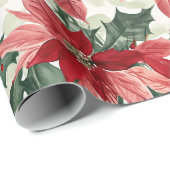 Red Poinsettias Christmas Geschenkpapier (Rolleneckpunkt)
