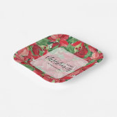 Red Poinsettias Christmas Pappteller (Gewinkelt)