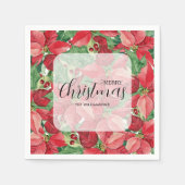 Red Poinsettias Christmas Serviette (Vorderseite)