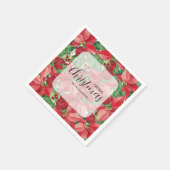 Red Poinsettias Christmas Serviette (Ecke)