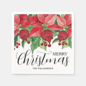 Red Poinsettias Christmas Serviette (Vorderseite)