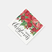 Red Poinsettias Christmas Serviette (Ecke)