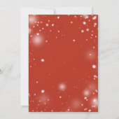 Red Poinsettias Evergreen Branches Gold Wedding | Einladung (Rückseite)