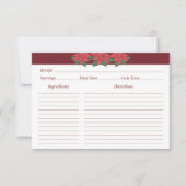 Red Poinsettias Family Holiday Rezeptkarten (Vorderseite)