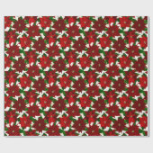 Red Poinsettias Geschenkpapier (Flach)