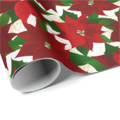 Red Poinsettias Geschenkpapier (Rolleneckpunkt)