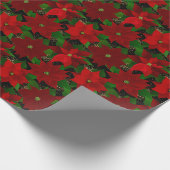 Red Poinsettias Geschenkpapier (Ecke)