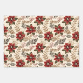 Red Poinsettias Geschenkpapier Set (Vorderseite)