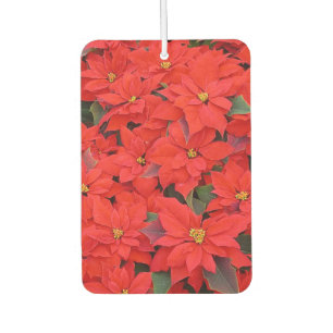 Red Poinsettias I Christmas Holiday Floral Foto Autolufterfrischer