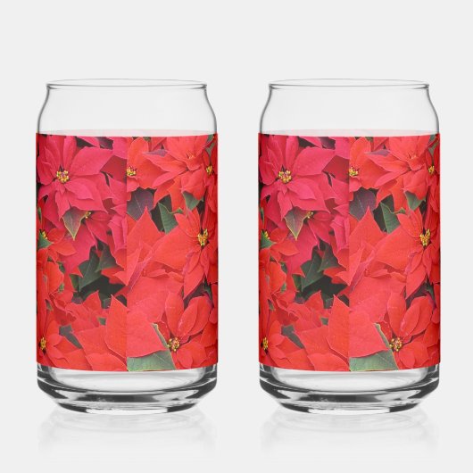 Red Poinsettias I Christmas Holiday Floral Foto Dosenglas (Rechts)