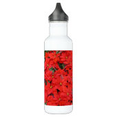 Red Poinsettias I Christmas Holiday Floral Foto Edelstahlflasche (Links)