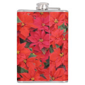 Red Poinsettias I Christmas Holiday Floral Foto Flachmann (Rückseite)