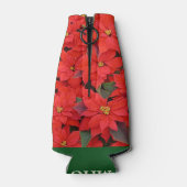 Red Poinsettias I Christmas Holiday Floral Foto Flaschenkühler (Rückseite)