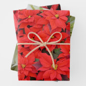 Red Poinsettias I Christmas Holiday Floral Foto Geschenkpapier Set (Beispiel)