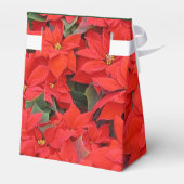 Red Poinsettias I Christmas Holiday Floral Foto Geschenkschachtel (Rückseite)