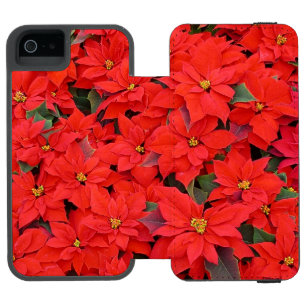 Red Poinsettias I Christmas Holiday Floral Foto Incipio Watson™ iPhone 5 Geldbörsen Hülle