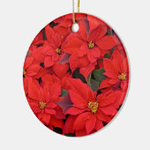 Red Poinsettias I Christmas Holiday Floral Foto Keramikornament (Links)