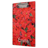 Red Poinsettias I Christmas Holiday Floral Foto Klemmbrett (Links)